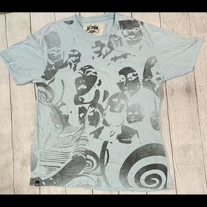 DO DENIM Blue Motorcycle T-Shirt Studs On Back 2XL